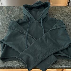 ALO Yoga Dark Green Cropped Hoodie